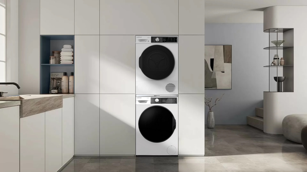 Комплект стиральной и сушильной машины Vestfrost VFC814T30W + VFTD8HT31W c соединительный кит с выдвижной полкой.jpg